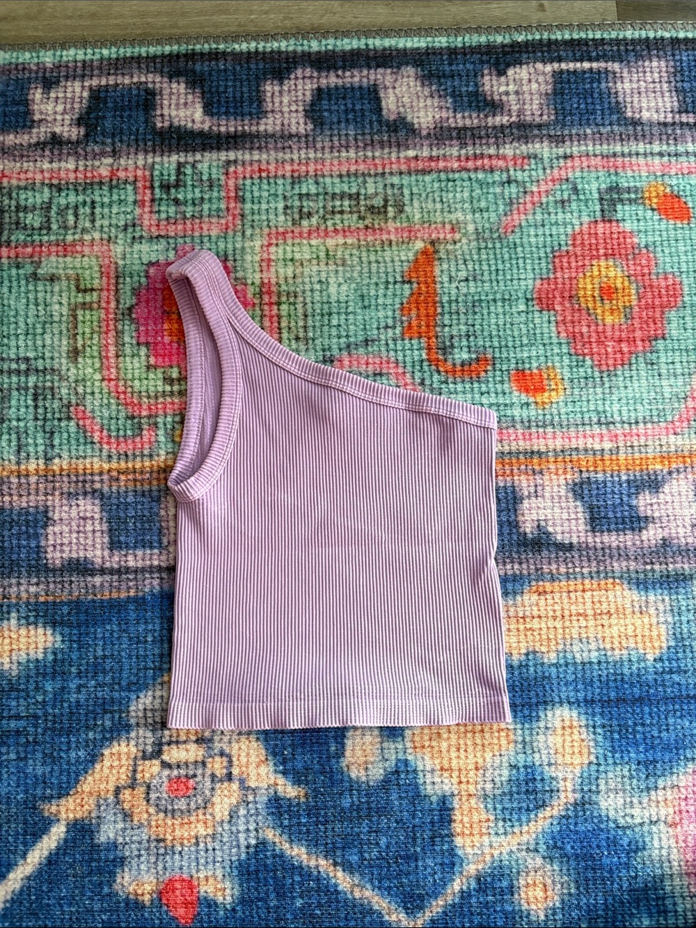 Nikibiki Lavender One-Shoulder Ribbed Tank